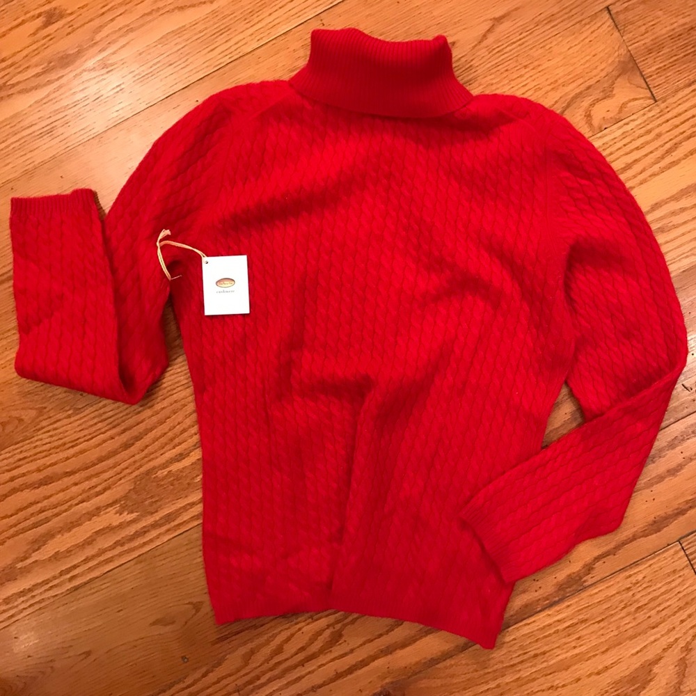 Talbots Cashmere Turtleneck, Redish
